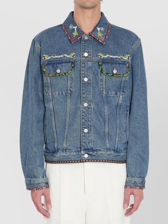 Valentino Garavani bead embroidered denim jacket