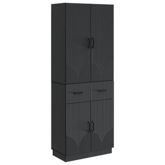 vidaXL Juego De Armarios 2 Uds. Negro Madera De Ingenier&iacute;a Vidaxl