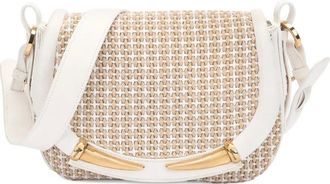 Roberto Cavalli lage Fang woven shoulder bag - women - Fabric/Leather - One Size - White