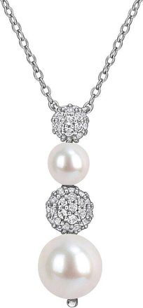 Rina Limor Silver 0.59 Ct. Tw. Gemstone & 5-8.5Mm Pearl Pendant