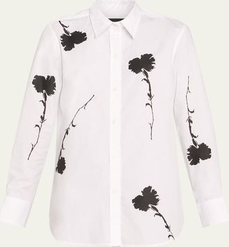 Libertine - Libertine Cecil Beaton Carnation Silhouette-Print Classic Shirt