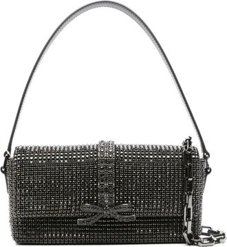 Self Portrait gem-embellished shoulder bag - women - Metal/Calf Leather - One Size - Black