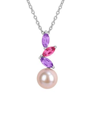 Rina Limor Silver 0.70 ct. tw. Gemstone & 8-8.5mm Pearl Pendant