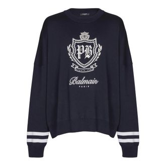 Balmain Emblem Striped Sweater