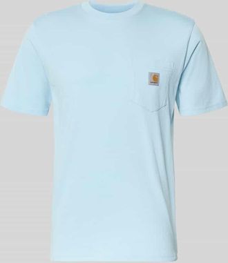 Carhartt Work in Progress Regular Fit T-Shirt mit Logo-Patch in Eisblau, Gr&ouml;&szlig;e XXL