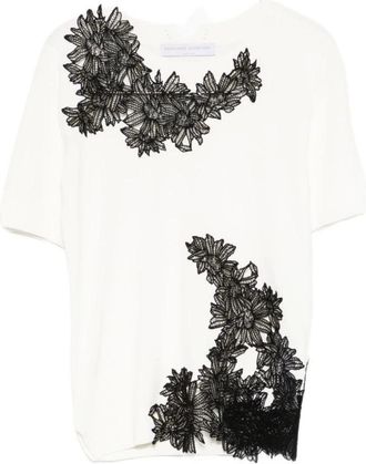 Ermanno Scervino T-Shirts, female, White, S, Embroidered top