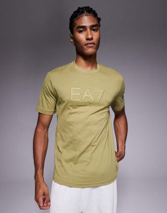 Emporio Armani Armani EA7 - Train Visibility - T-shirt verde con logo grande