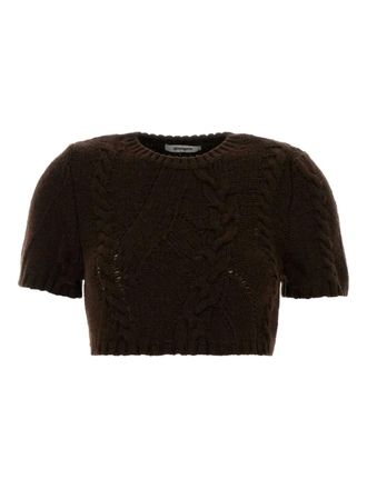 Gimaguas Julita cable-knit T-shirt - women - Wool - S - Brown
