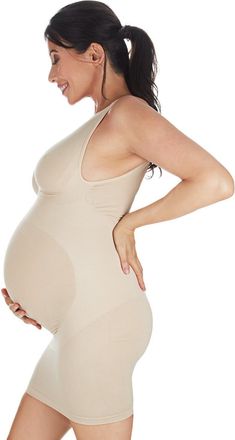 MeMoi Maternity Slip Dress | Maternity Shaper Clothes, Nude Msm 5735, Large