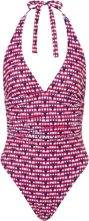Moschino Badmode, Dames, Rood, S, Polyester, Blauw Geometrisch Badpak