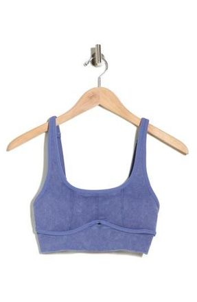 Yogalicious Mystic Stone Washed Ribbed Sports Bra in Dark Denim at Nordstrom Rack, Size X-Large