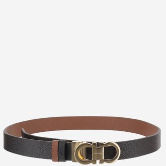 Ferragamo Leather Color-Block Belt - Black
