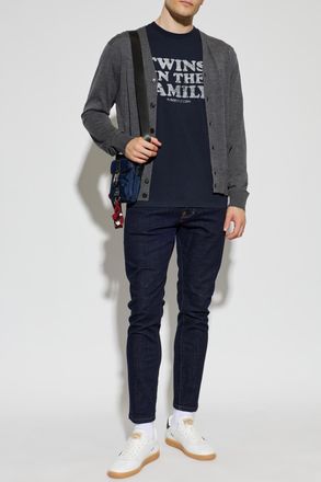 Dsquared2 T-shirt With Print, Mens, Navy Blue