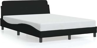 vidaXL Estructura De Cama Dover Negra De 135x190 Cm Con Tela Vidaxl