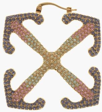 Off-white Ombre-Effect Rhinestone Maxi Single Earring size One Size