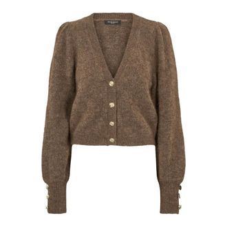 Bruuns Bazaar Syringabrushed BBKrista knit cardigan - Knitwear - Mujer - Marr&oacute;n - XL