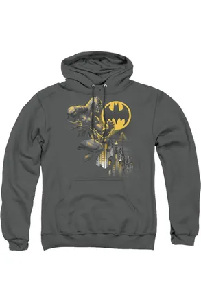 Gildan Batman Bat Signal Adult Pull Over Hoodie / Hooded Sweatshirt