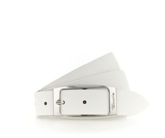 Tamaris Lederg&uuml;rtel TAMARIS, Damen, Gr. 11,5, weiss (wei&szlig;), Rindsleder, unifarben, Basic, G&uuml;rtel Lederg&uuml;rtel, mit gl&auml;nzender Schliesse in tollen Basic-Farben