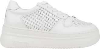 Sergio Moretti Casual Witte Leren Sneakers - Dames - Sneakers - Wit - 40 EU - Leer - Schoenen