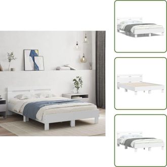 vidaXL The Living Store Giroletto con Testiera Bianco 120x190 cm in Legno Multistrato - Letto con testiera