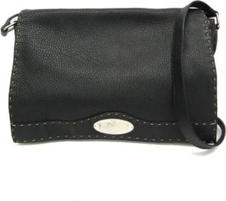 Fendi Tweedehands leren schoudertassen - Dames - Vintage Schoudertas - Zwart - ONE Size - Leer - Vintage
