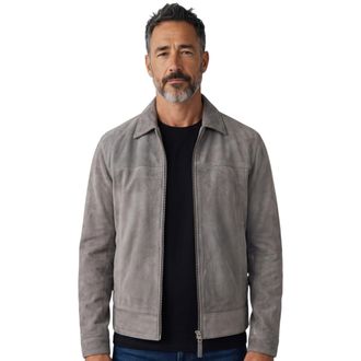 Infinity Leather Heren Stone Goat Su&egrave;de Harrington Biker Jas - Bursa