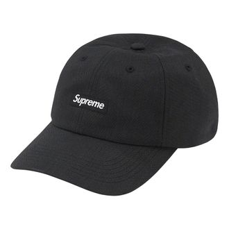 SUPREME Brushed Cordura Small Box 6-Panel Black White Yellow SUP-FW22-1010