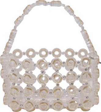 Swarovski Somnia Crystal-Embellished Handbag in White PVC
