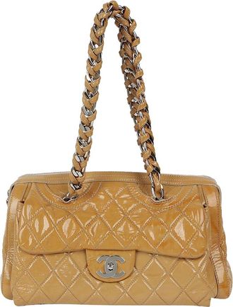 Chanel Patent CC Logo Boston Shoulder Bag (Authentic Pre-Loved)