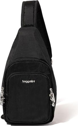 Baggallini Securtex Anti-Theft Daytripper Sling Cross Body Womens Handbags Black, Nylon