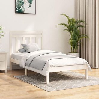 vidaXL Estructura De Cama Madera Maciza De Pino Blanco 100x200 Cm Vidaxl