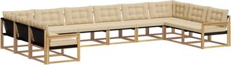 vidaXL Conjunto De Sof&aacute;s De Exterior 10 Uds. Y Beige Vidaxl