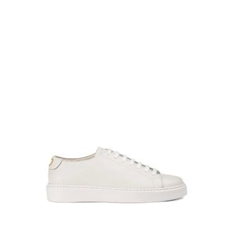 Doucal's Sneakers, male, White, Size: 8 1/2 US Tumbled Leather Sneaker