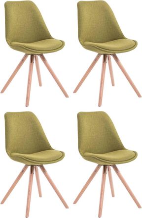 Clp Clp - Set De 4 Sillas De Comedor Toulouse En Tela Verde Natural