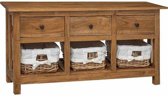 vidaXL Vidaxl - Aparador De Madera Maciza De Caoba 100x30x50 Cm