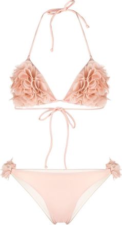 La Reveche Shayna floral-appliqu&eacute; bikini - women - Polyamide/Elastane - S - Pink