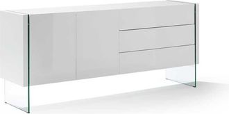 Pondecor Interiorismo Aparador de MDF y patas cristal lacado blanco