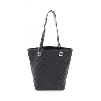 Gucci Black Canvas Leather Handbag Tote Bag (Pre-Owned)