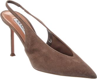Aquazzura Voltaire 85 Suede Slingback Pump