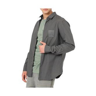A|X Armani Exchange Light Jackets, male, Gray, Size: XL Camicia