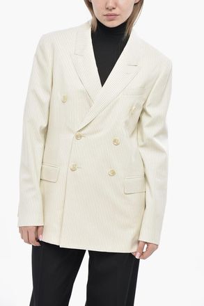 Celine Blazer Doppiopetto in Lana Gessata Celine