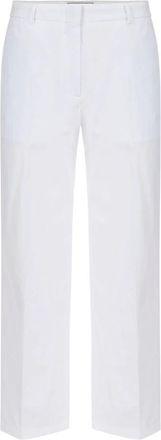 Iceberg Regular Fit Katoenen Poplin Broek - Dames - Straight fit broeken - Wit - XS - Katoen - Broeken