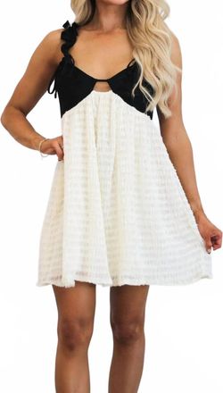 Blue Blush Shiloh Ruffled Babydoll Dress In Cream/black