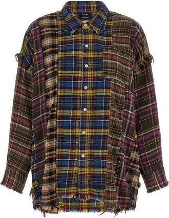 R13 Camisa Oversize de Retazos - Blouses & Shirts - Mujer - Multicolor - S