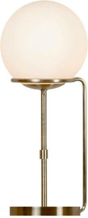 Searchlight Searchlight - Sphere - 1 Light Table Globe Lamp White, Antique Brass with Glass Shade, E27