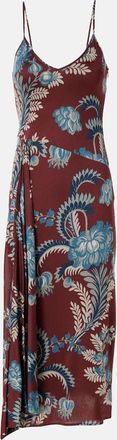 Etro Floral satin midi dress