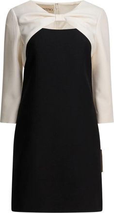 Valentino Crepe Couture Korte Jurk - Dames - Korte kleedjes - Zwart - L - Wol - Kleedjes