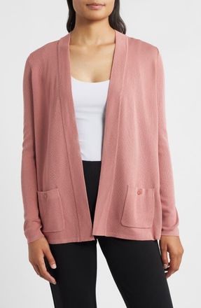 Anne Klein Malibu Open Front Cardigan in Soft Primrose at Nordstrom, Size X-Small