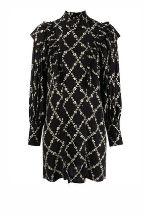 Ganni Printed Long Sleeved Dress Size XS