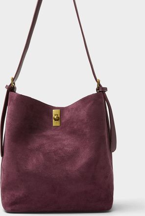 Simons Womens Belt-strap faux-suede bag